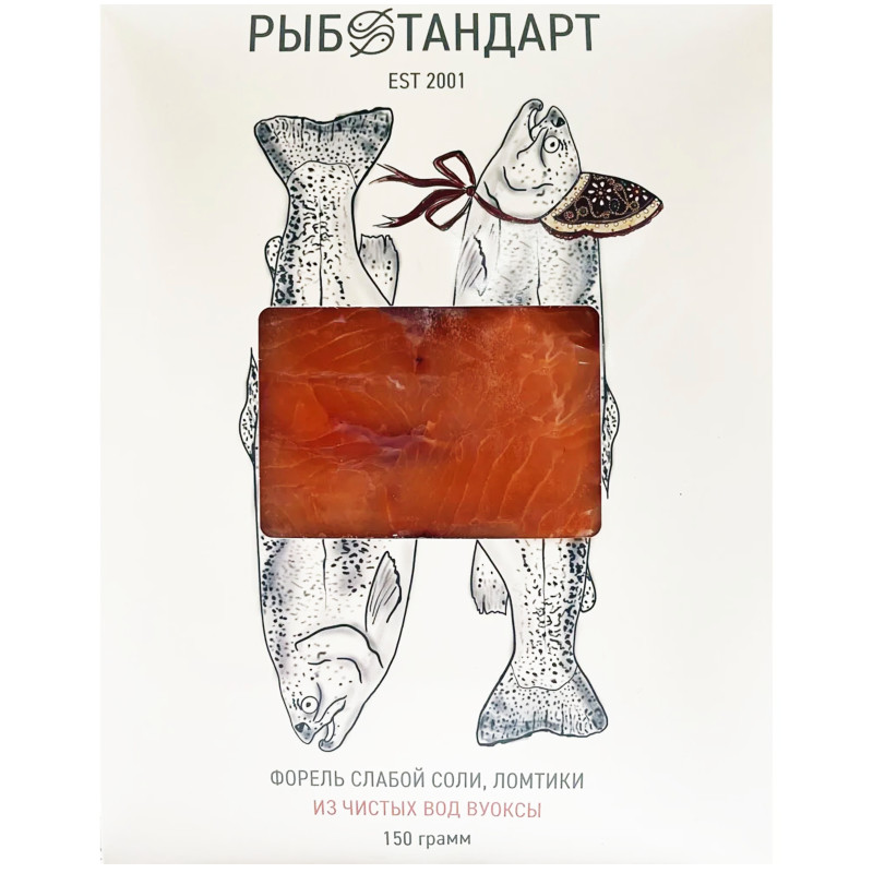 Изображение товара Форель Рыбстандарт слабосоленая радужная ломтики, 150г