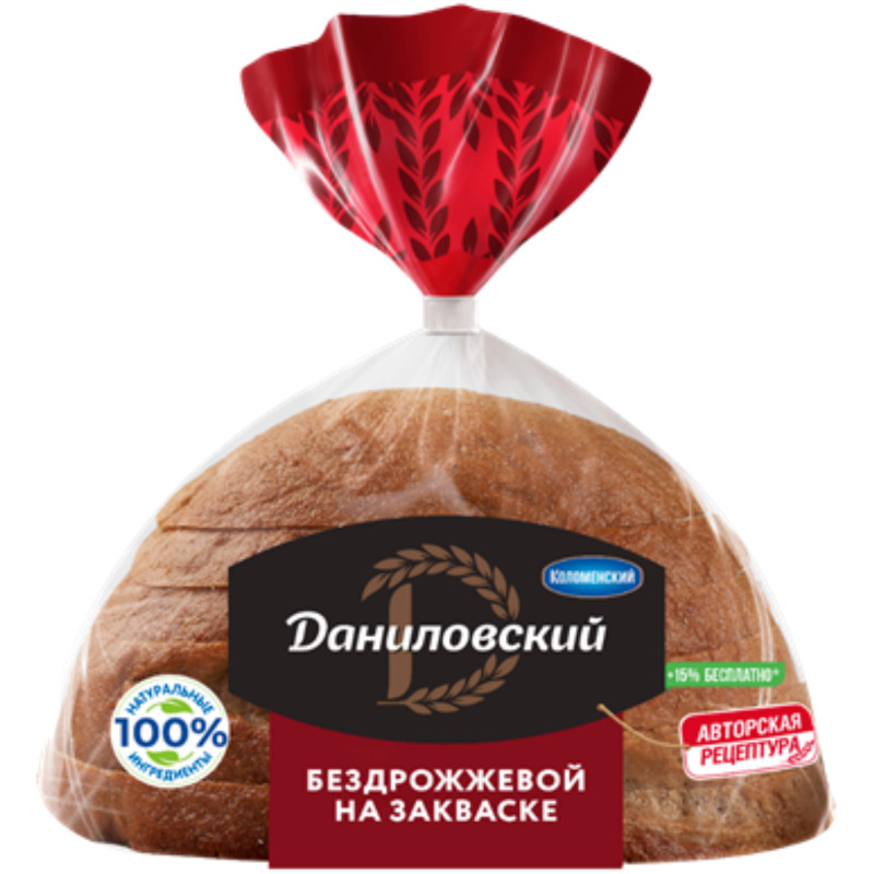 Изображение товара Хлеб Коломенский Даниловский ржано-пшеничный нарезка, 350г