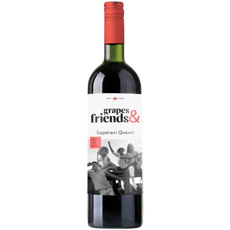 Изображение товара Вино Grapes & Friends Saperavi Qvevri красное сухое 13%, 750мл