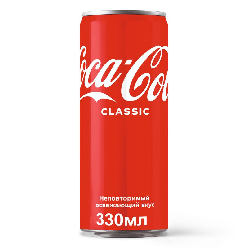 Изображение товара Газированный напиток Coca-Cola 0.33л классический вкус освежающий напиток