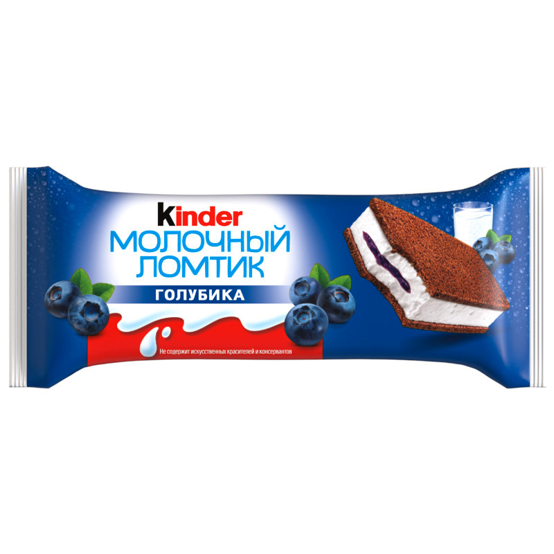 Изображение товара Пирожное Kinder Молочный Ломтик с молочно-ягодной начинкой, 28г