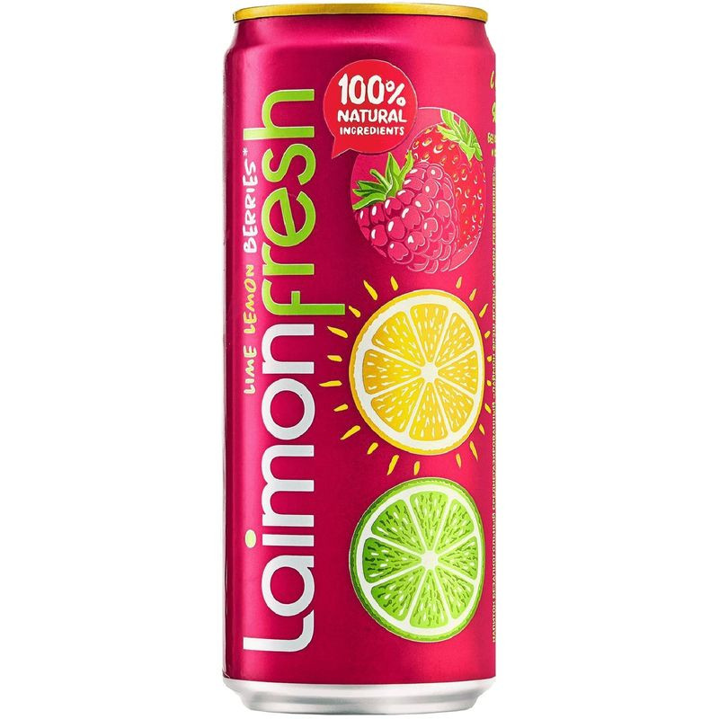 Изображение товара Газированный напиток Laimon Fresh Berries 330 мл ягодный вкус натуральный состав