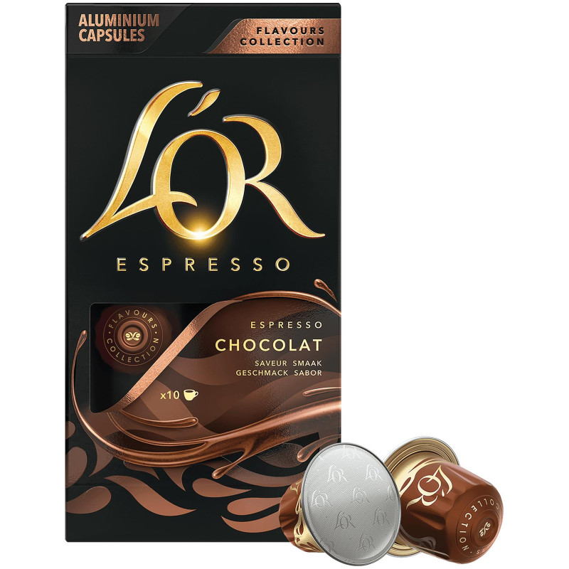 Изображение товара Кофе в капсулах Lor Espresso Шоколад 10x5.2 г натуральный жареный молотый ароматизированный