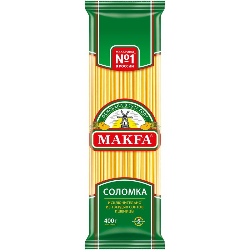 Изображение товара Макароны Makfa соломка длинная 400г - высококачественные макаронные изделия из твердой пшеницы