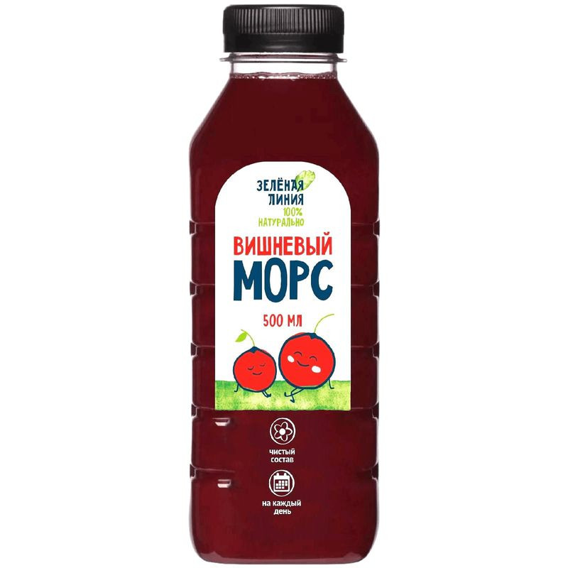 Изображение товара Морс Вишневый Зелёная Линия 500мл натуральный плодово-ягодный напиток