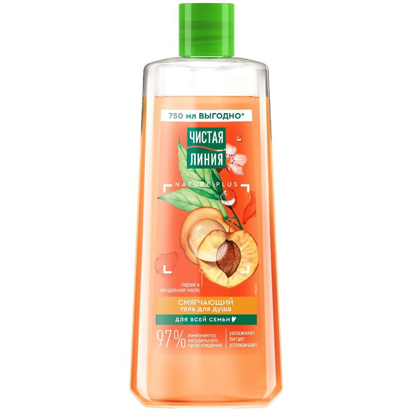 Изображение товара Гель для душа Чистая Линия персик и миндальное молочко 750мл