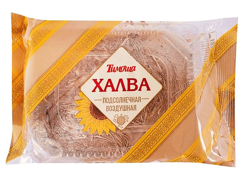 Изображение товара Халва Тимоша подсолнечная воздушная 200г натуральный ореховый вкус