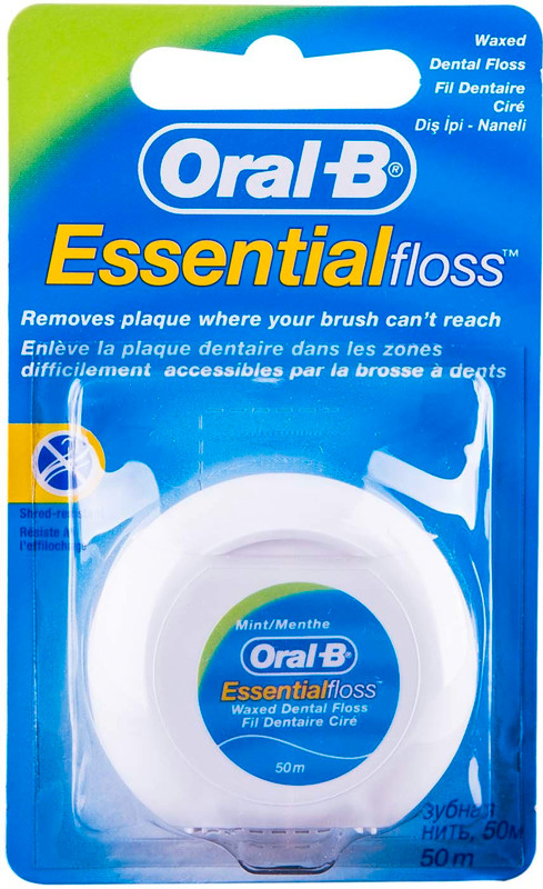 Изображение товара Зубная нить Oral-B Essential Floss вощеная Мята, 50м
