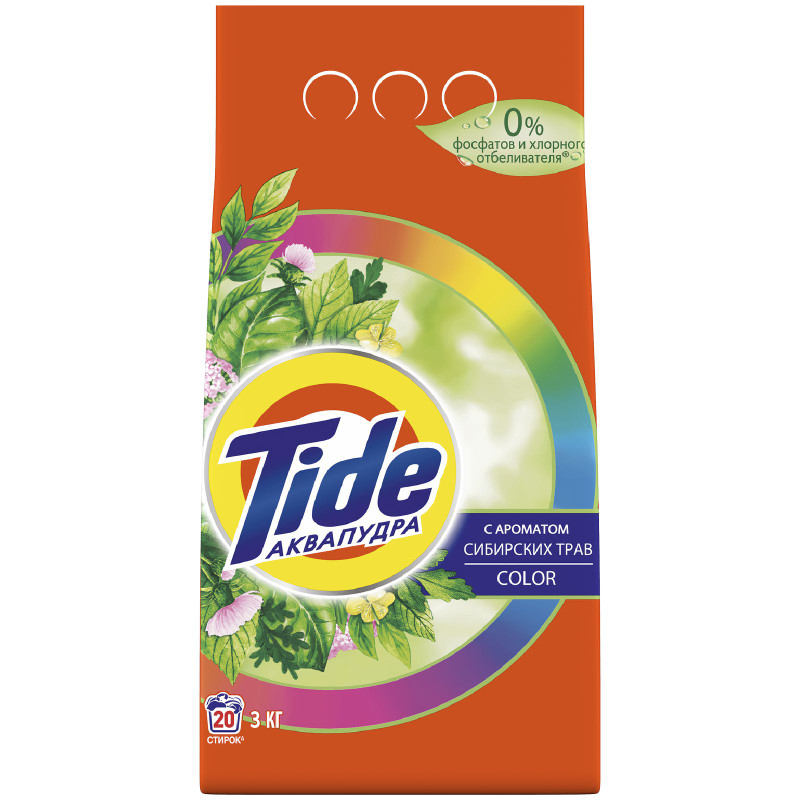 Изображение товара Порошок стиральный Tide Color Сибирские Травы 3кг для цветных тканей