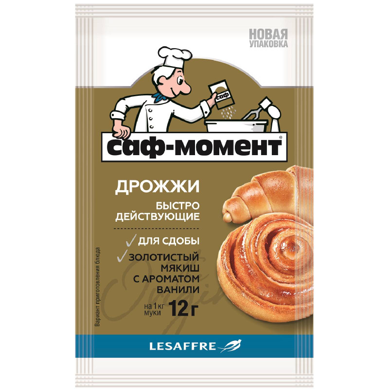 Изображение товара Дрожжи Саф-Момент быстродействующие для сдобы, 12г
