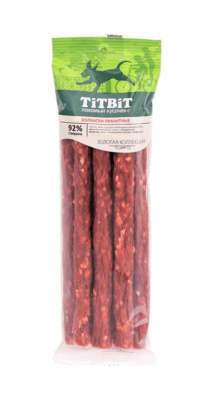 Изображение товара Колбаски TitBit Золотая Коллекция Пикантные для собак 80 г Натуральное лакомство