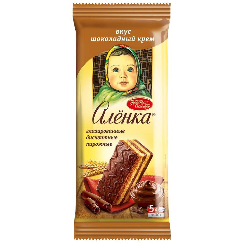 Изображение товара Пирожное бисквитное Алёнка Шоколадный крем 150г - вкусное российское десертное изделие