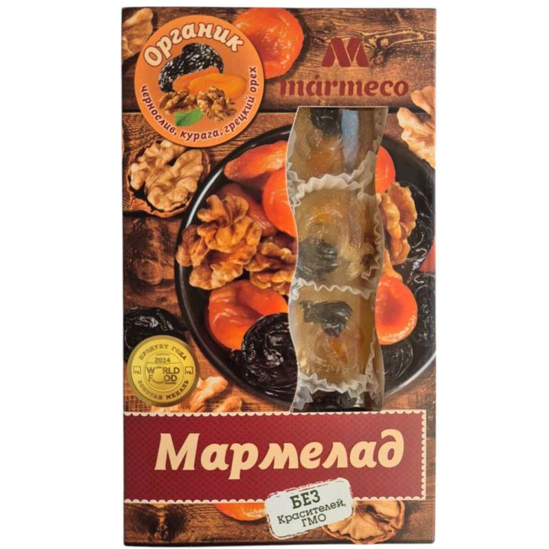 Изображение товара Мармелад Marmeco Органик чернослив-курага-грецкий орех 180г