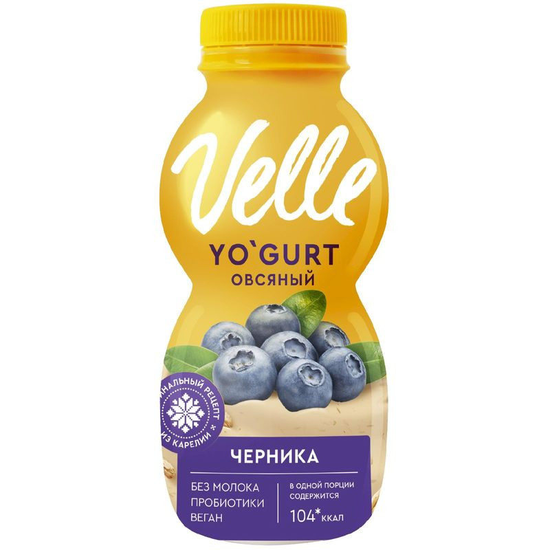 Изображение товара Овсяный напиток Velle Черника питьевой 230г натуральный растительный аналог йогурта