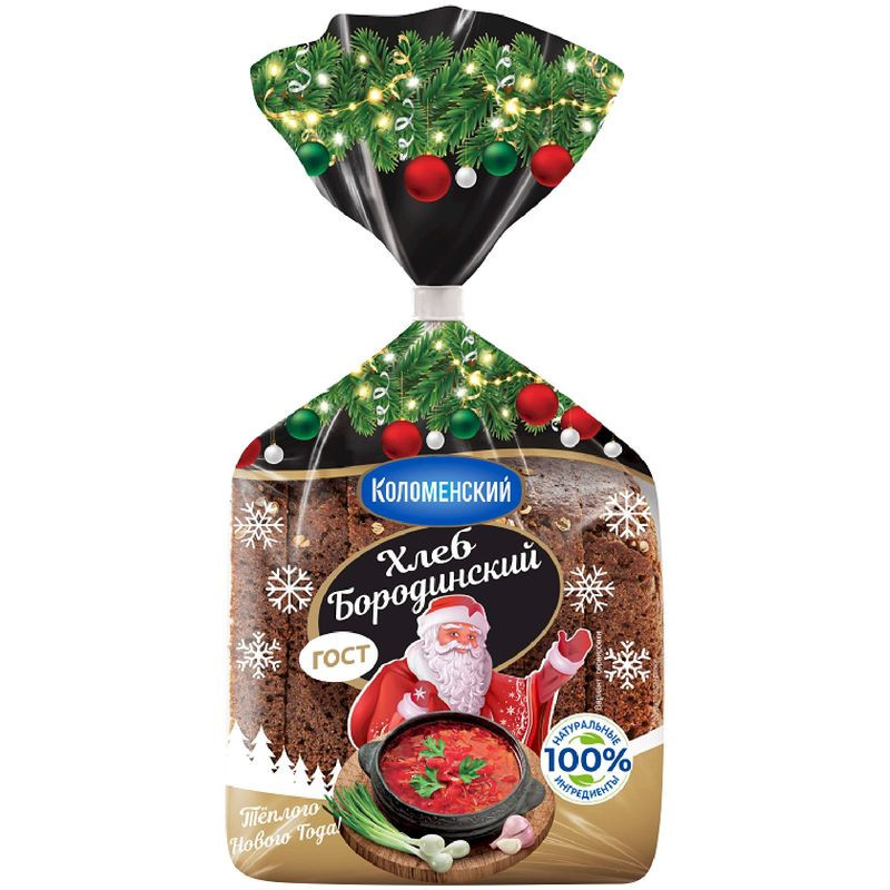 Изображение товара Хлеб коломенское Бородинский нарезка 400г вкусный натуральный хлеб