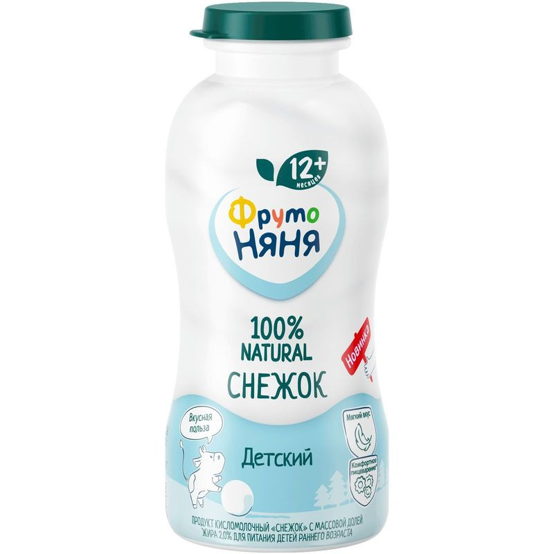 Изображение товара Кисломолочный продукт Фрутоняня Снежок 2% 200г для детей