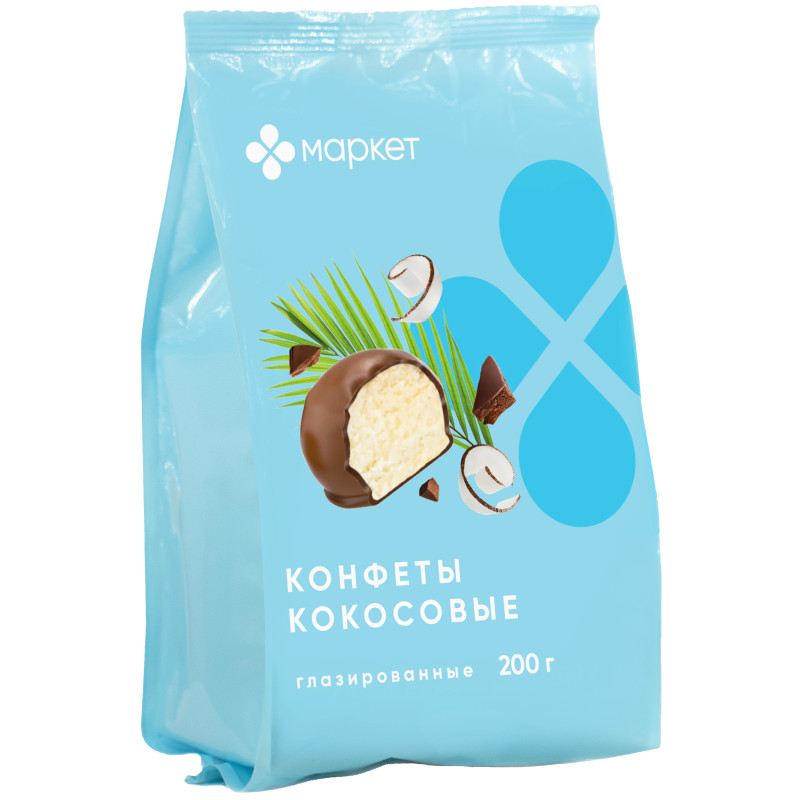 Изображение товара Конфеты кокосовые глазированные Маркет, 200г