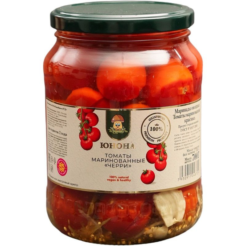 Томаты Юнона красные маринованные, 700г - купить с доставкой на дом в Перекрёстке