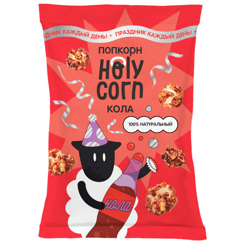 Изображение товара Кукуруза Holycorn воздушная со вкусом кола, 50г