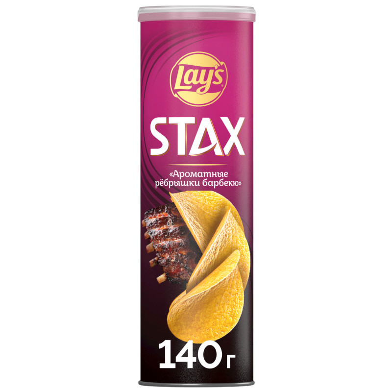 Изображение товара Чипсы Lay's Stax Ребрышки барбекю, 140г