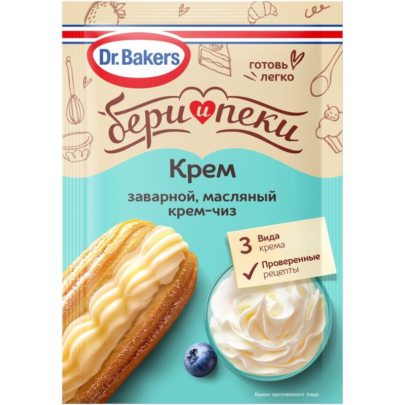 Изображение товара Масляно-заварной крем Dr. Bakers 75г для тортов и десертов