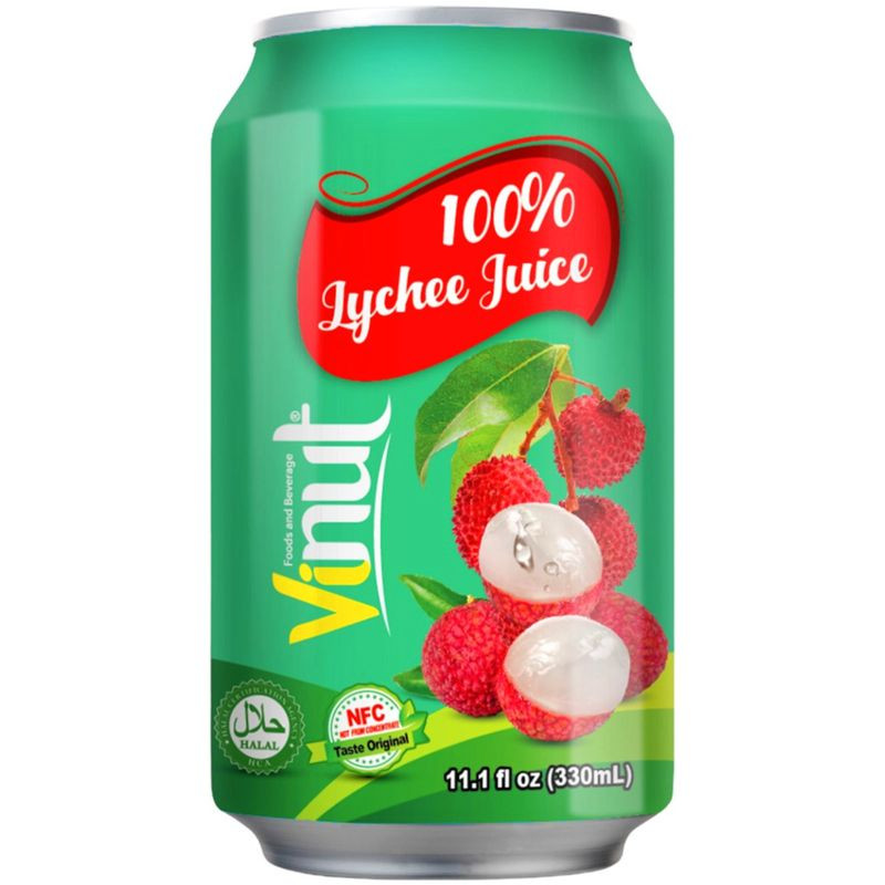 Изображение товара Вкусный натуральный сок Личи 100% Vinut 330мл без добавок из Вьетнама