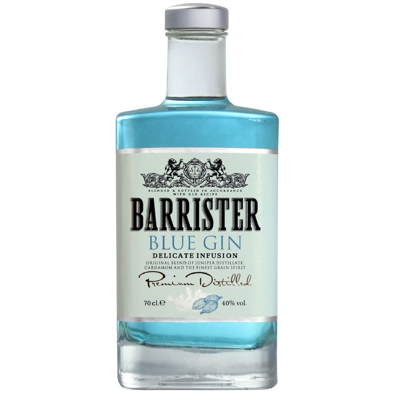 Изображение товара Джин Barrister Blue 40% 700мл - яркий голубой London Dry Gin с цитрусовыми нотами