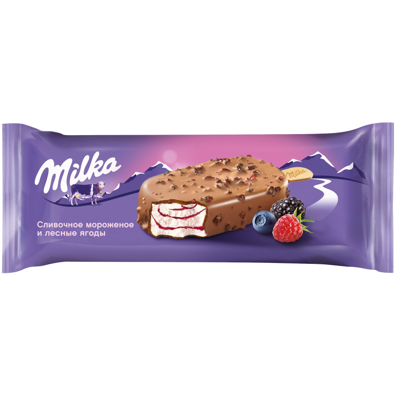Изображение товара Мороженое сливочное Milka Лесные ягоды 8%, 64г