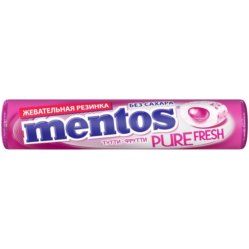 Изображение товара Ментовская жевательная резинка Mentos Pure Fresh Тутти Фрутти 15.5г фруктовый вкус