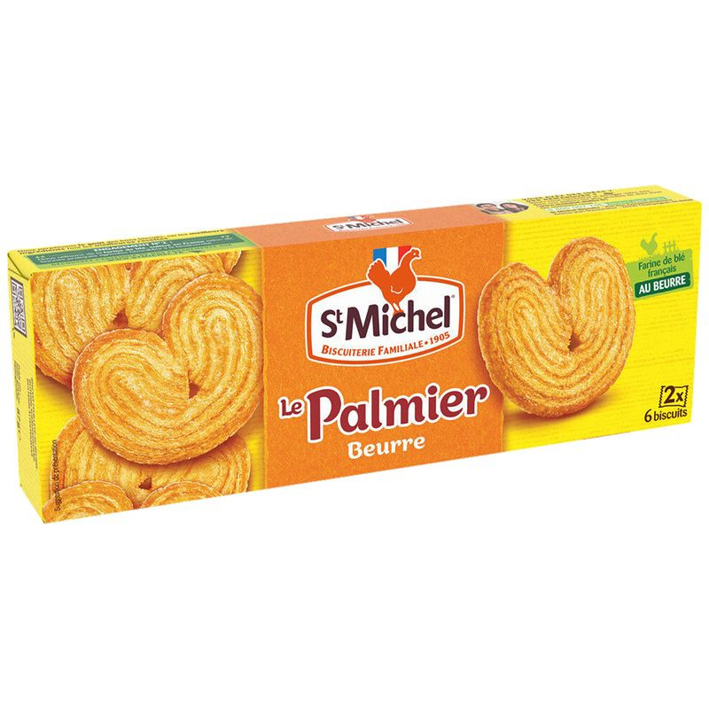 Изображение товара Печенье St Michel Палмьерс сливочное 87г французское сладкое печенье