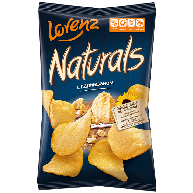 Изображение товара Чипсы картофельные Lorenz Naturals с пармезаном, 100г