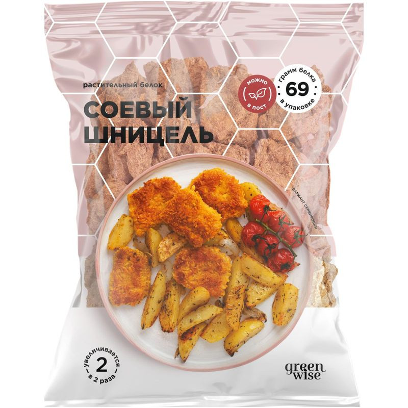 Изображение товара Соевый шницель Greenwise текстурированный 150 г натуральный продукт для вегетарианцев