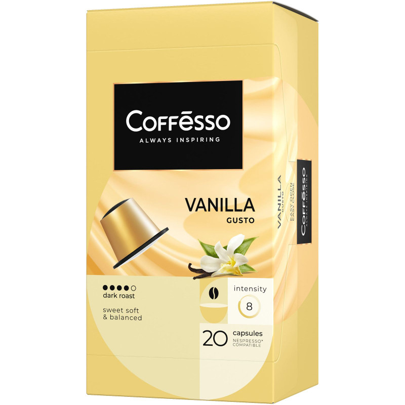 Изображение товара Кофе в капсулах Coffesso Aroma Vanilla для кофемашин Nespresso, 20 штук