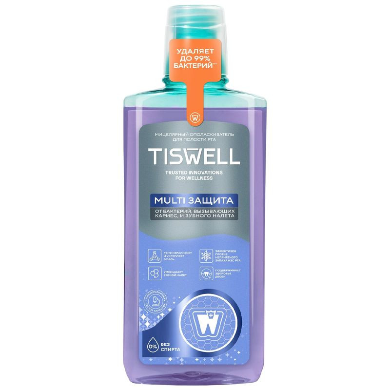 Изображение товара Ополаскиватель для полости рта Tiswell защита от бактерий и налета 500мл