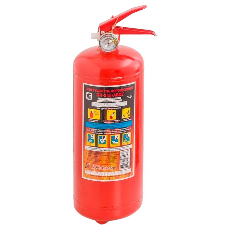 Изображение товара Порошковый огнетушитель Ярпожинвест ОП-2 З ABCE-01 для защиты дома и автомобиля