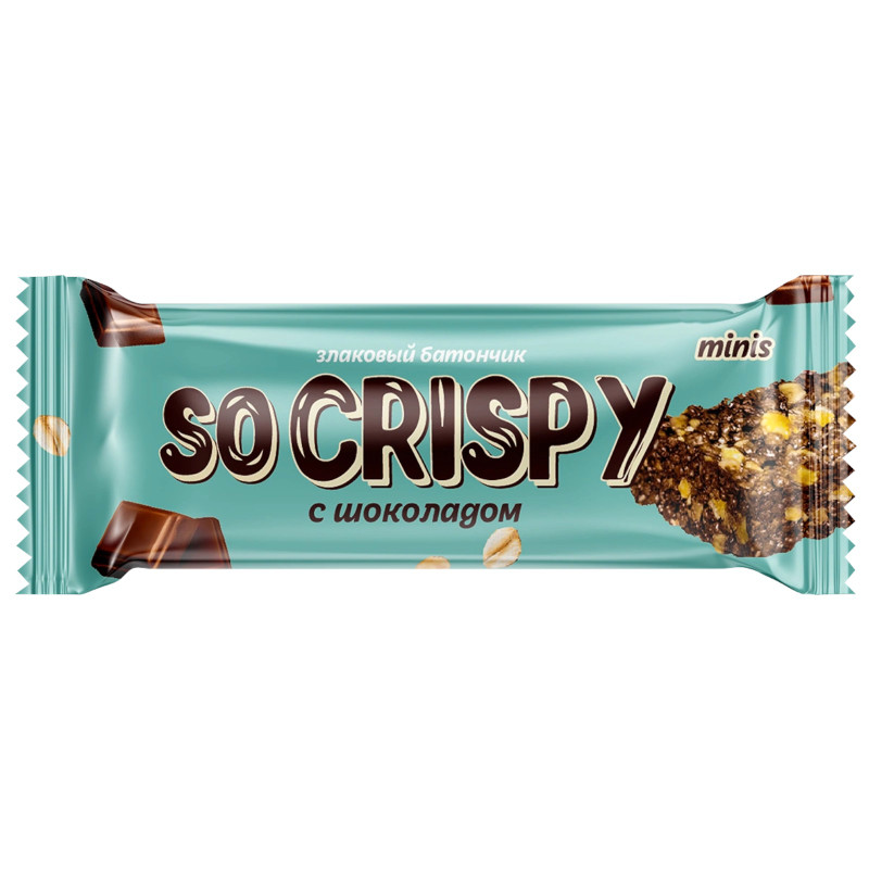 Изображение товара Батончик Невский Кондитер So Crispy Minis с шоколадом  набор, вкусный и хрустящий, 410 калорий