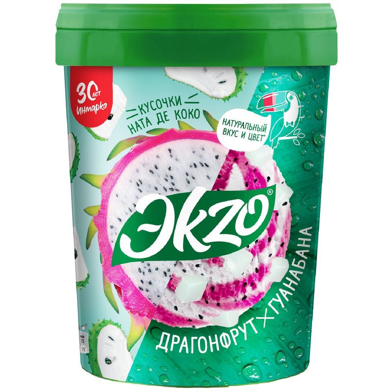 Изображение товара Мороженое Эkzo с соком карамболы и драгонфрута, 520г