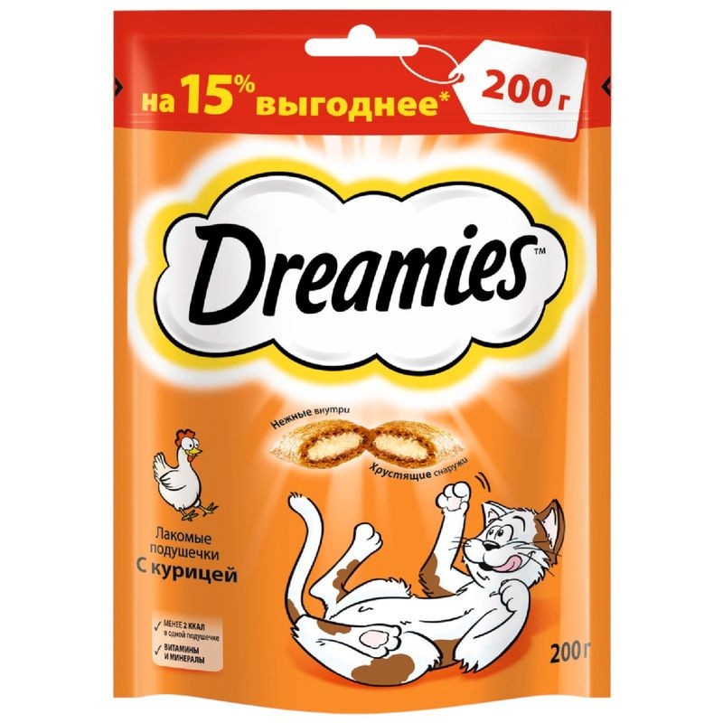 Изображение товара Лакомство Dreamies для кошек с курицей 200г