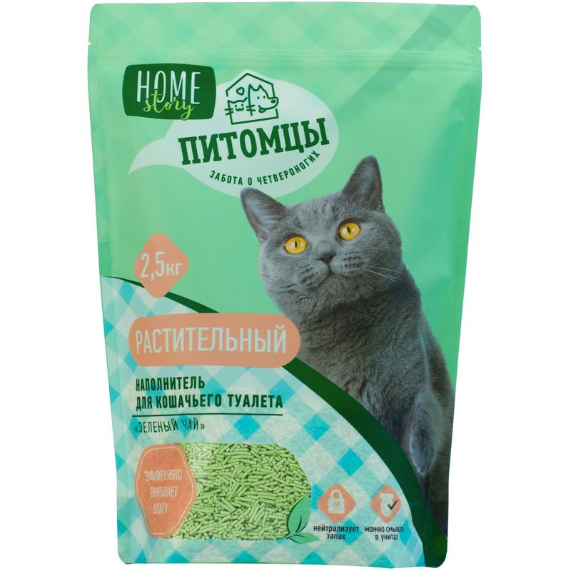 Изображение товара Наполнитель для кошачьих туалетов Home Story 2.5 кг комкующийся натуральный