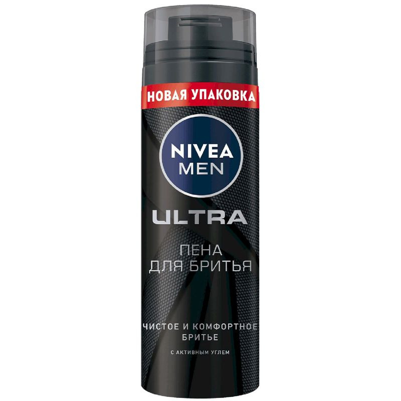 Изображение товара Пена для бритья Nivea Men Ultra с активным углём 200мл для безопасного бритья