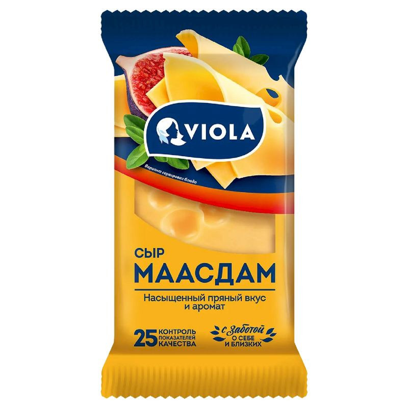 Изображение товара Сыр Viola Маасдам полутвёрдый 45% 180г Россия
