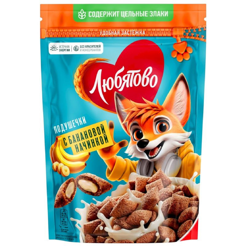 Изображение товара Подушечки Любятово с банановой начинкой 220 г натуральное сладкое лакомство