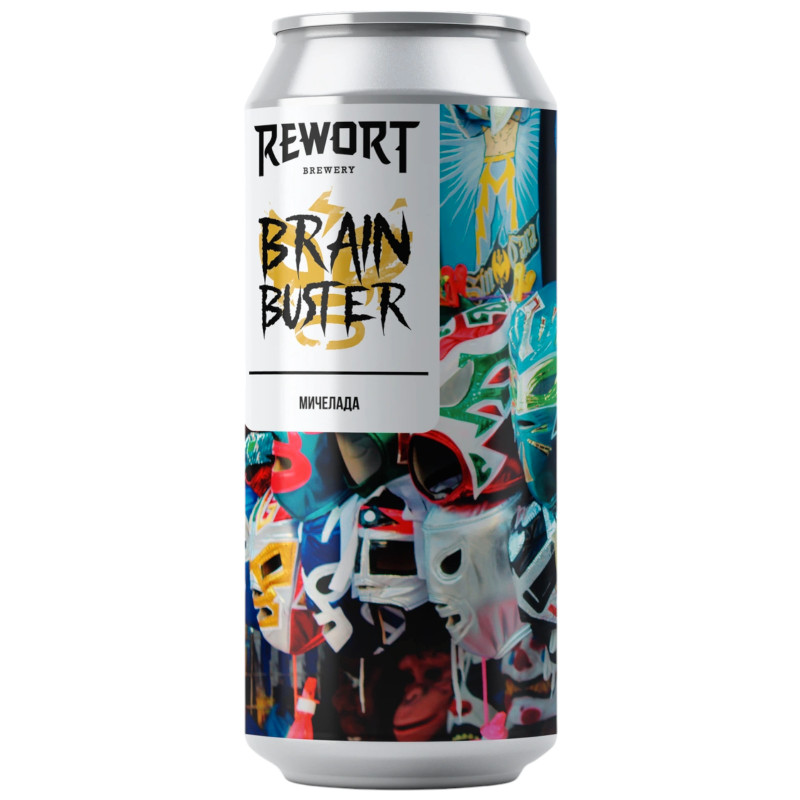 Изображение товара Пивной напиток Rewort Brewery Brain Buster нефильтрованный неосветленный 5%, 450мл