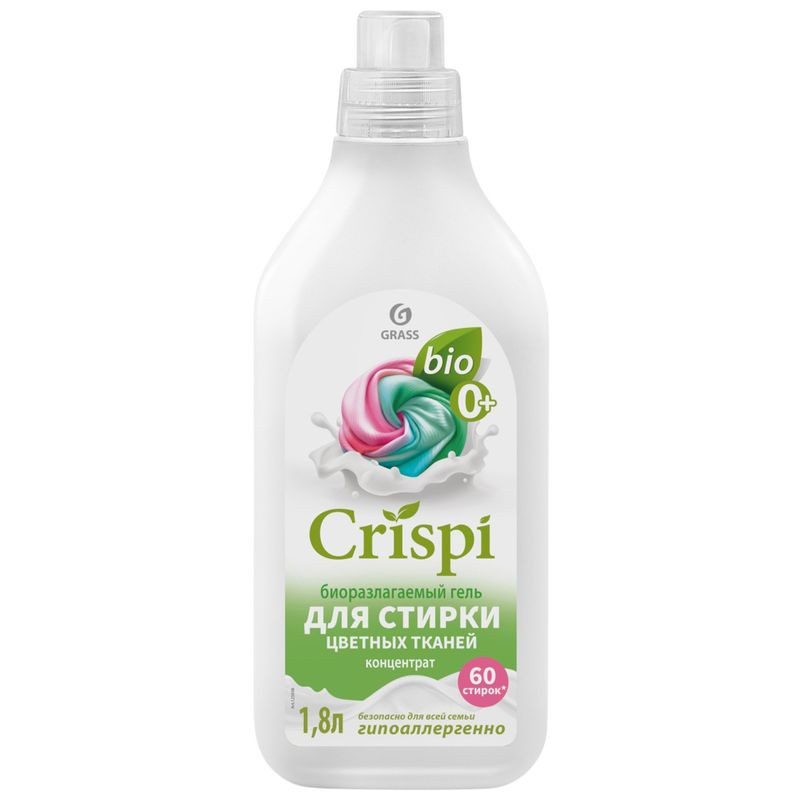 Изображение товара Гель Grass Crispi для стирки цветных тканей 1.8л эффективное средство
