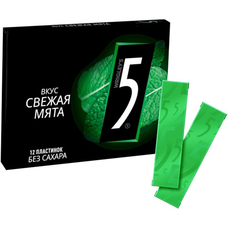 Жевательная резинка Five Свежая мята без сахара, 31.2г - купить с