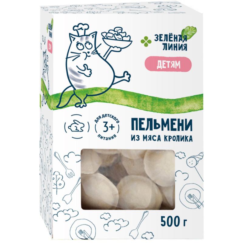 Изображение товара Пельмени из мяса кролика Зелёная Линия 500г натуральное блюдо для здорового питания