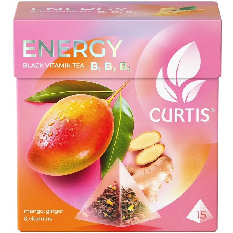 Изображение товара Чай Curtis Energy черный цейлонский с манго и имбирем 15x1.7 г