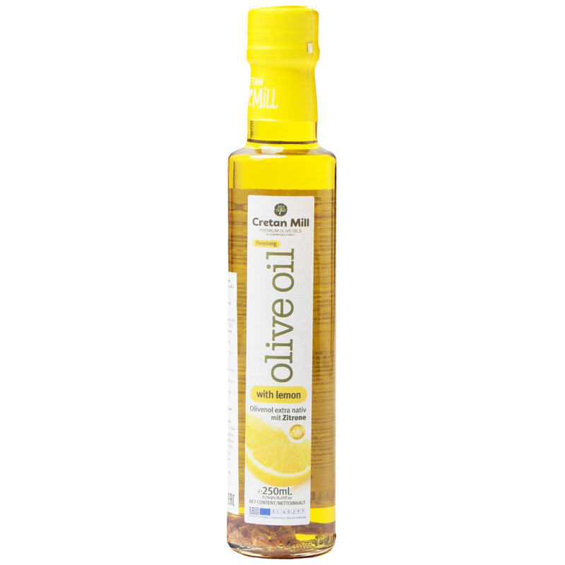 Изображение товара Масло оливковое Cretan Mill Extra Virgin с лимоном, 250мл