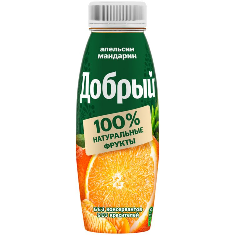Изображение товара Напиток сокосодержащий Добрый апельсин-мандарин 300 мл натуральный фруктовый вкус