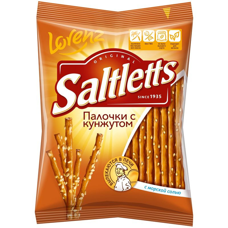 Изображение товара Хлебные палочки Lorenz с кунжутом, 60г
